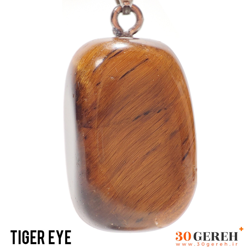 گردنبند سنگی چشم ببر اصل هندوستان طرح تامبل با زنجیر استیل رایگان