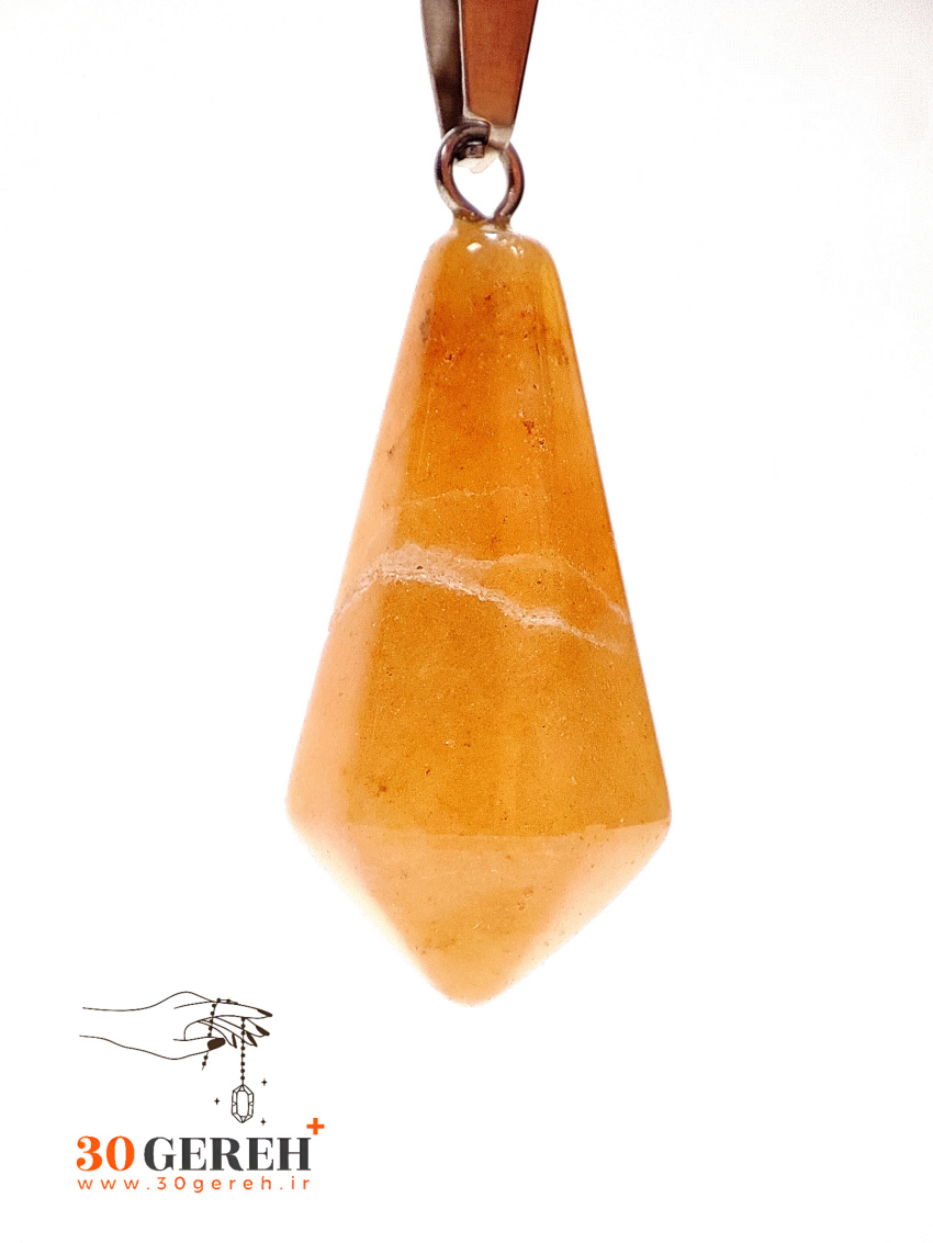 گردنبند سنگ کلسیت اصل تراش کراواتی با زنجیر استیل ضدحساسیت رایگان