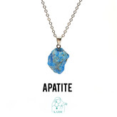 گردنبند سنگی آپاتیت اصل و معدنی تراش راف با زنجیر استیل ضدحساسیت رایگان زنانه و مردانه
