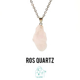 گردنبند سنگی رزکوارتز تراش راف با زنجیر استیل ضدحساسیت رایگان