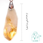 گردنبند سنگی سیترین اصل تراش تامبل سایز بزرگ با زنجیر استیل ضدحساسیت رایگان