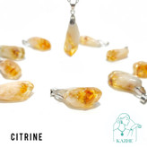 گردنبند سنگی سیترین اصل تراش تامبل سایز بزرگ با زنجیر استیل ضدحساسیت رایگان