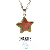 گردنبند سنگی اوناکیت اصل و معدنی تراش ستاره با زنجیر استیل ضدحساسیت رایگان