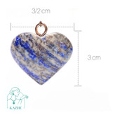 گردنبند سنگی لاجورد اصل افغان تراش قلب بزرگ با زنجیر استیل ضدحساسیت رایگان زنانه و مردانه