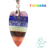 گردنبند سنگی هفت چاکرا اصل و معدنی تراش قلب کشیده با زنجیر استیل ضدحساسیت رایگان زنانه و مردانه